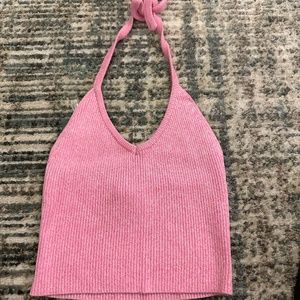 Pink Halter Crop Top